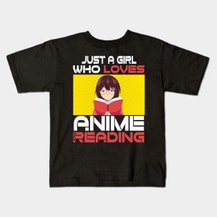 Just A Girl Who Loves Anime Ramen And Reading Japan Anime Kids T-Shirt